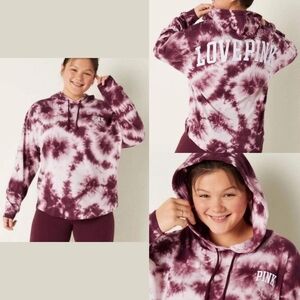 Victoria's Secret PINK Maroon/Purple Tie-Dye Varsity Hoodie, Size XXL